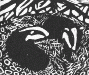 Badger print, lino cut.