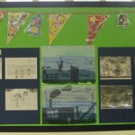 Bunting , collages and prints produced by St Andrews children