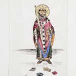 Hand coloured drypoint