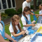 Pupils mummifying objects.