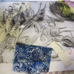 Mixed media prints with workshop leader Alan Birch.